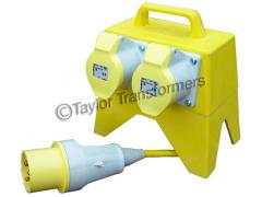 110V 32A to 2x32A GRP SPLITTER / DISTRIBUTION BOX WITH 32A INPUT PLUG